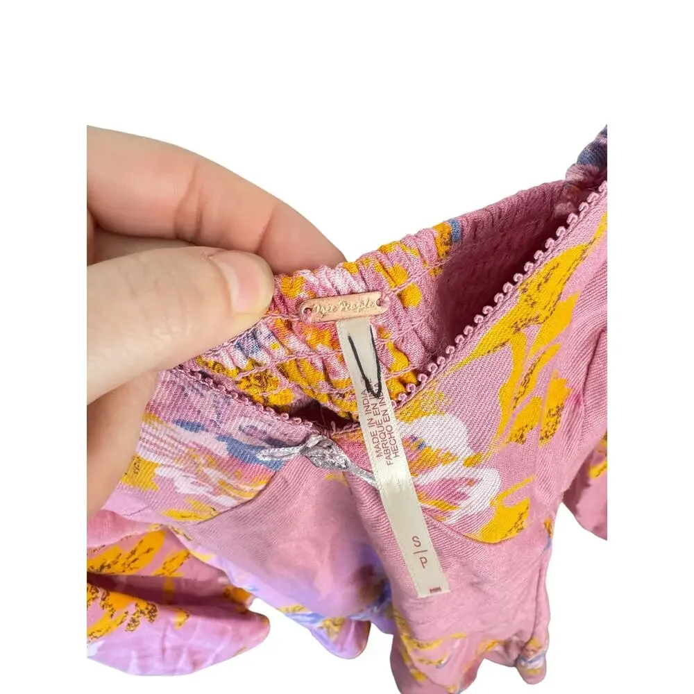 FREE PEOPLE NWOT Francesca Mini Dress Dawn Rose Pink Size Small Floral Femme - Picture 3 of 11